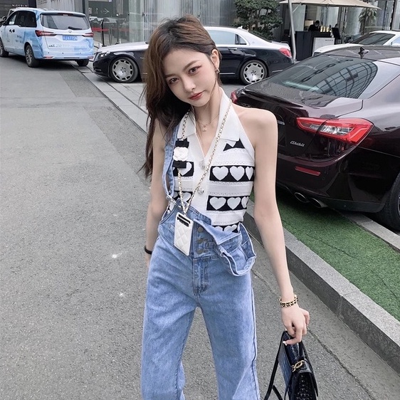 【ZHELIHANGFEI】Áo Dây Dệt Kim Cổ POLO Thời Trang Quyến Rũ