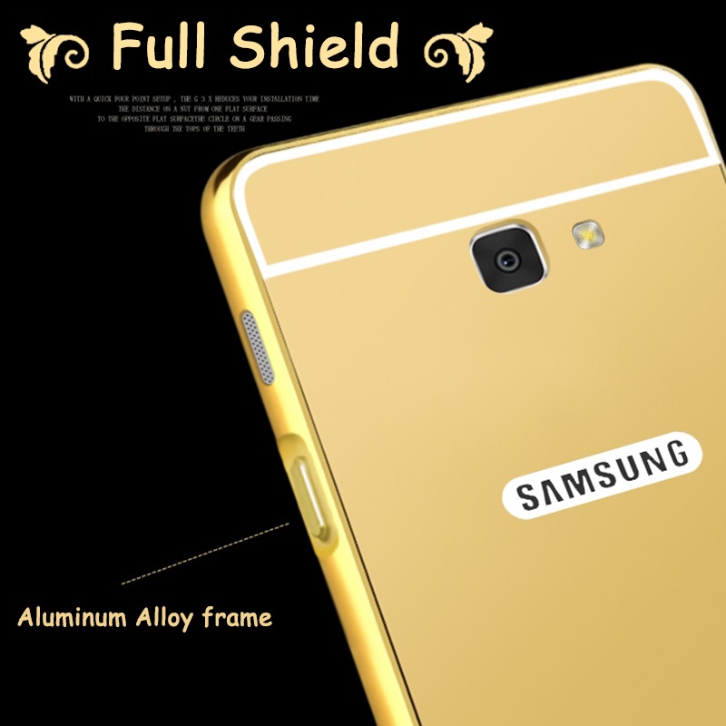 Ốp Điện Thoại Tráng Gương Viền Hợp Kim Cho samsung galaxy j5 j7 prime / j7 2016 samsung galaxy a3 a5 2017