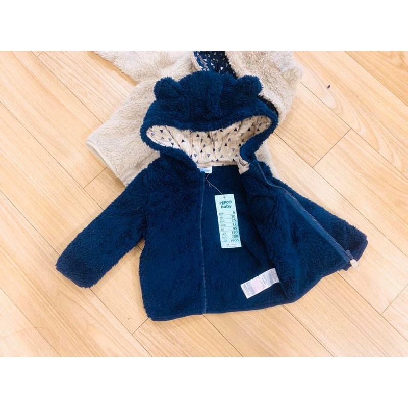 Áo khoác lông tai gấu dư xịn cho bé