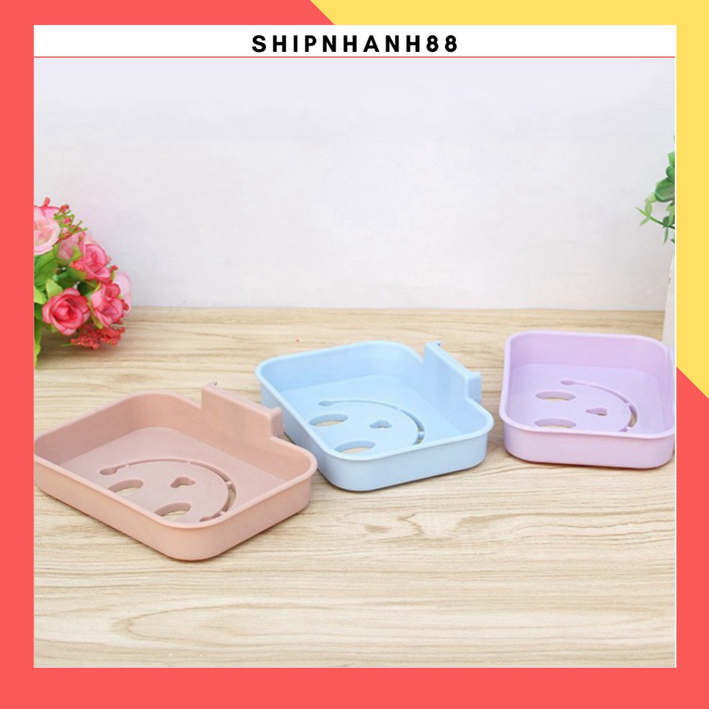 Khay để xà phòng mặt cười có kèm móc dính siêu cute 2454 shipnhanh88