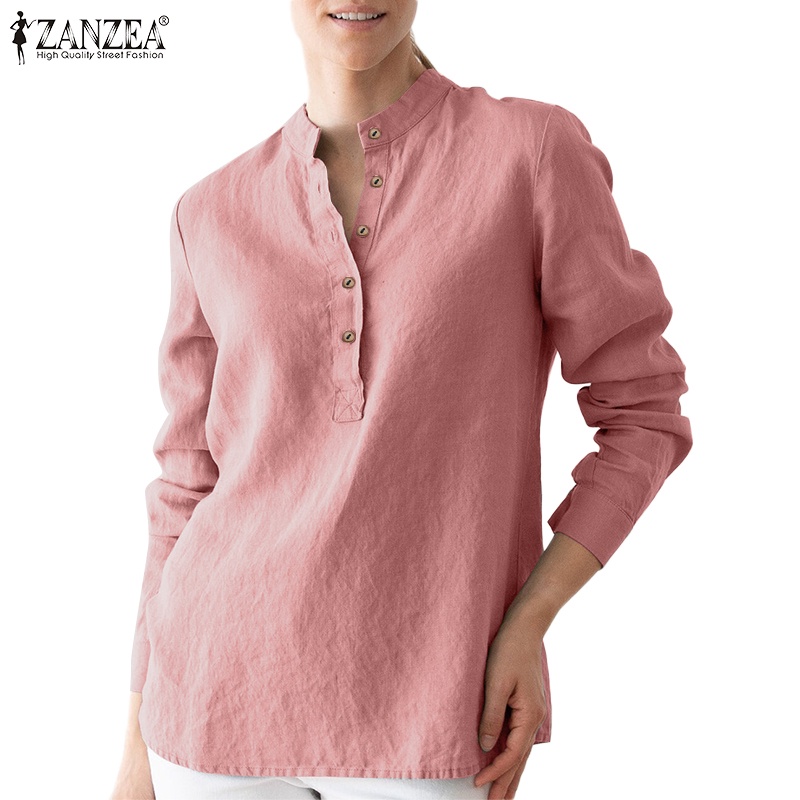 Zanzea Áo Nữ Dài Tay Cổ Tròn Thời Trang Châu Âu