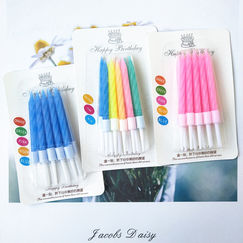 đồ trang trí bánh kem [FREESHIP] nến xoắn sáp trang trí bánh