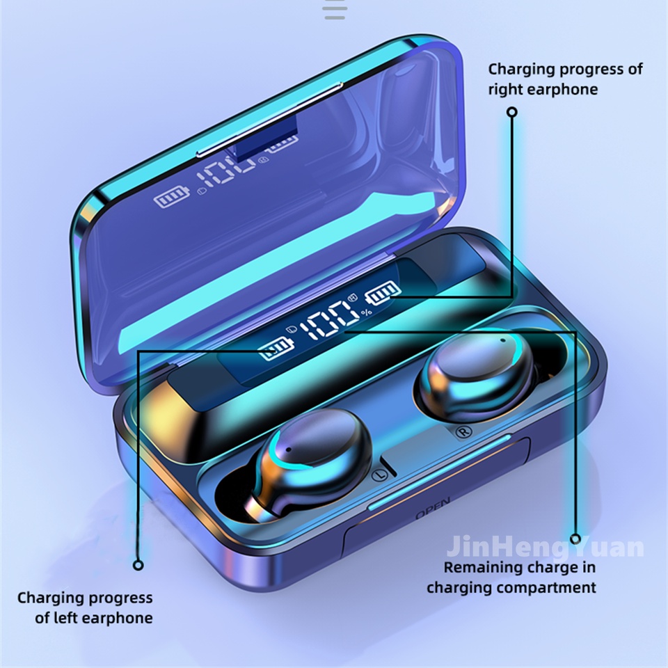 Tai Nghe Bluetooth Không Dây F9 5 9d Chống Nước Có Micro Chất Lượng Cao