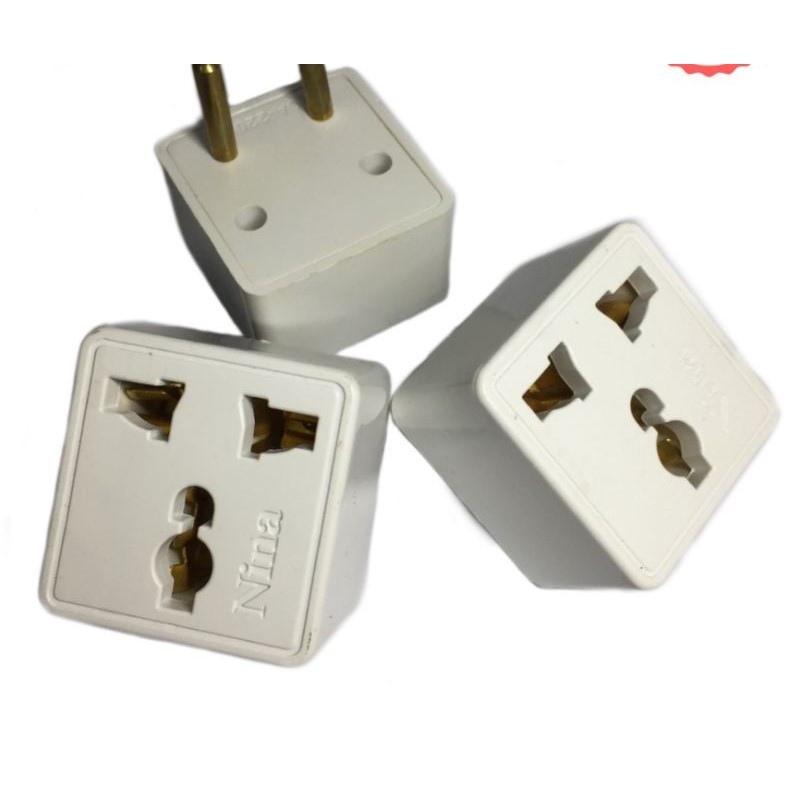 Phích cắm điện Vinakip chuyển đổi sạc 3 chân - đầu nối ổ cắm 3 cực đa năng