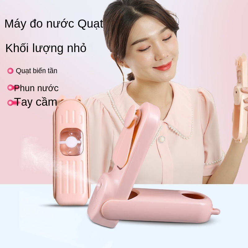 USB đa năng quạt nhỏ đồng hồ nước phun sương tạo ẩm đèn pin sạc học sinh điện im lặng