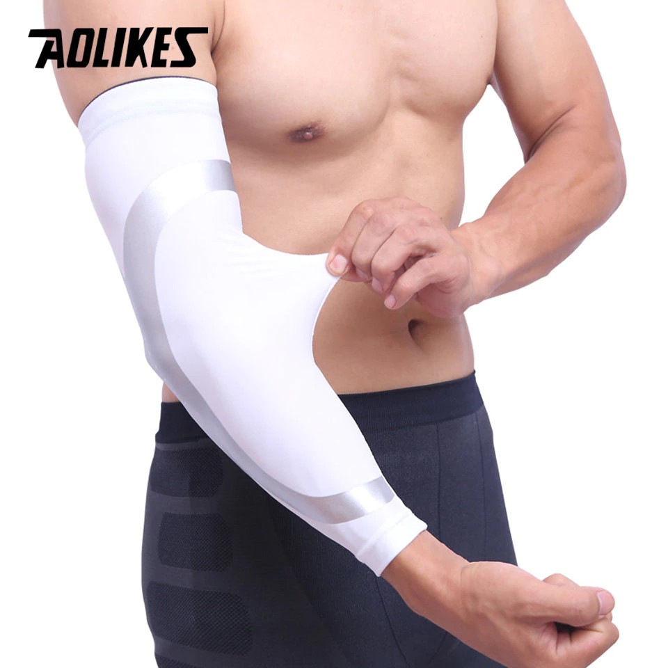 Bộ 2 ống bảo vệ khuỷu tay AOLIKES A-7945 co dãn thoáng khí Sport protection elastic arm