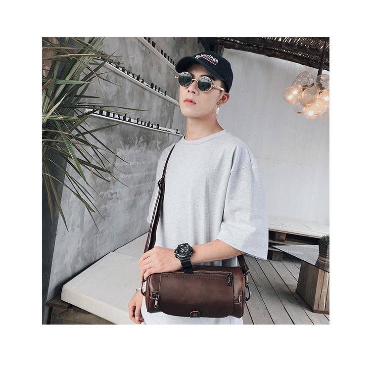 Túi bao tử nam ⚡FREESHIP⚡da hình trống hiện đại độc lạ, ngầu Lịch lãm, phong cách, bền đẹp BH 12t Tặng Vớ nam Z7B8 | BigBuy360 - bigbuy360.vn