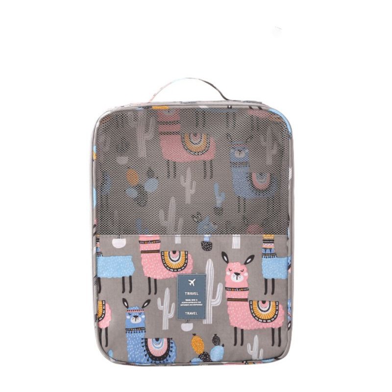 (Hình Thật) Túi đựng giày dép ba ngăn có đai cài tay kéo vali, Túi đựng giày dép đi du lịch