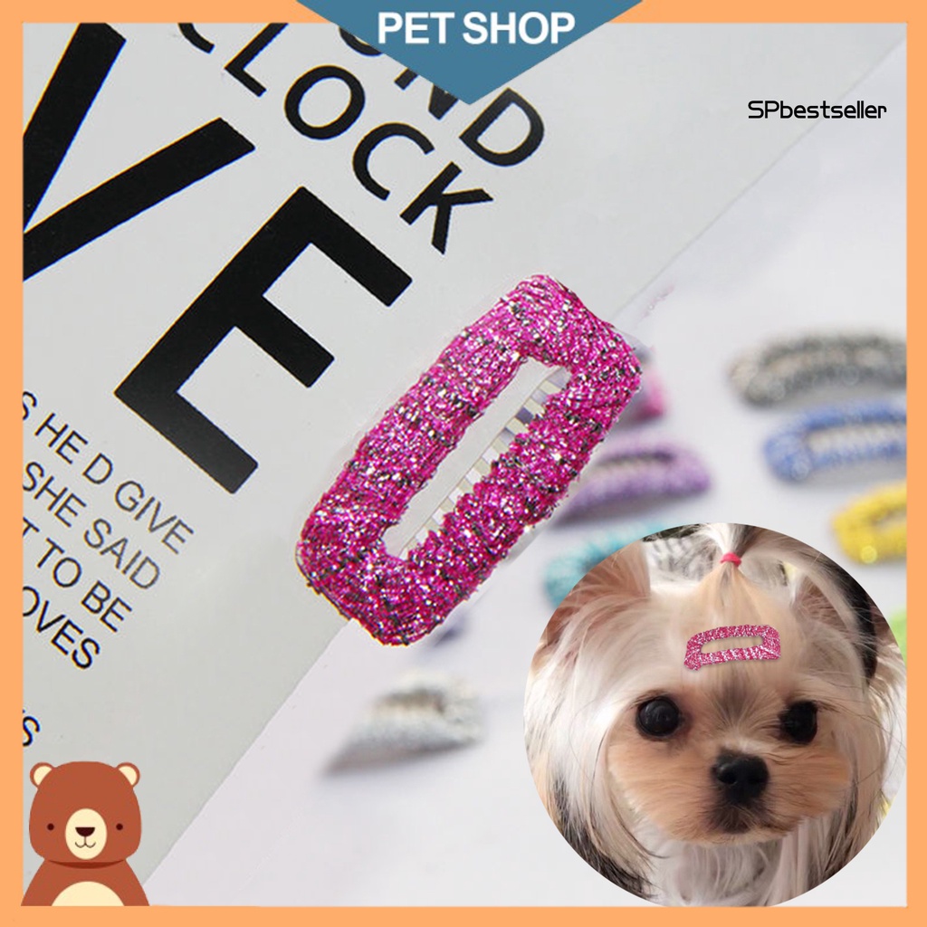 Kẹp Tóc Kim Loại Hình Chữ Nhật Cho Thú Cưng