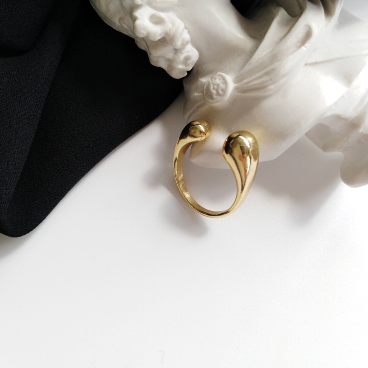 Nhẫn Hở Trang Trí Hình Giọt Nước Phong Cách Hip Hop Đơn Giản