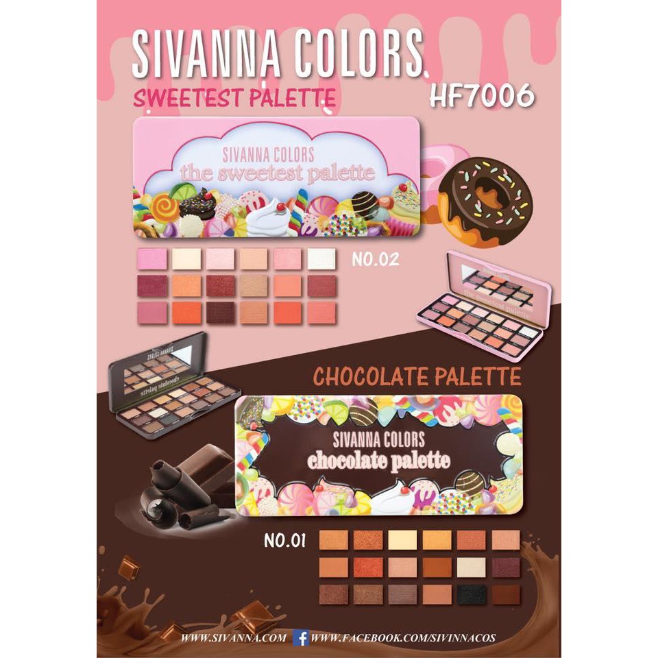 [ Auth Thái ] Bảng phấn mắt 18 ô SIVANNA COLORS Sweetest Palete HF7006