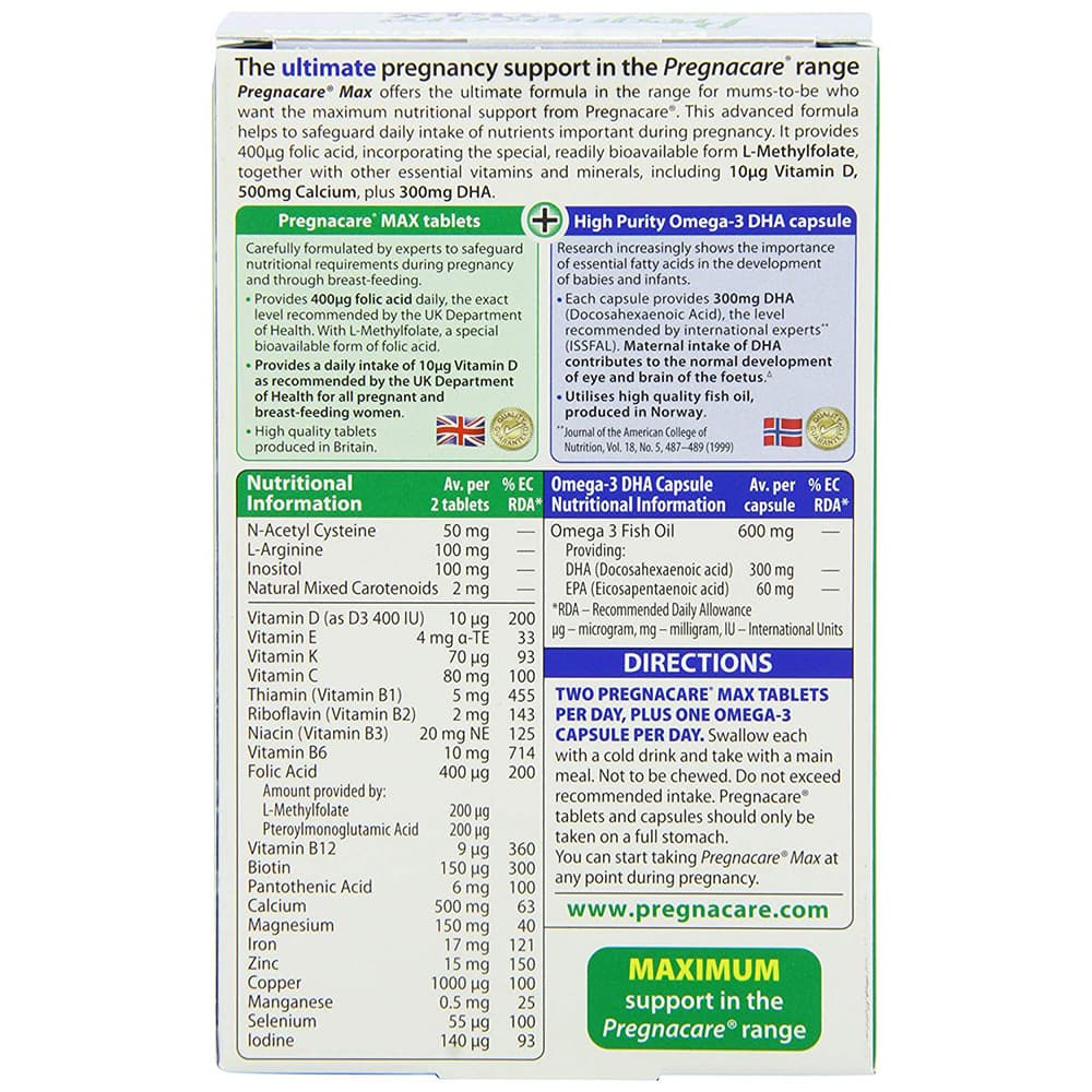 Vitamin tổng hợp pregnacare max cho mẹ bầu - ảnh sản phẩm 2