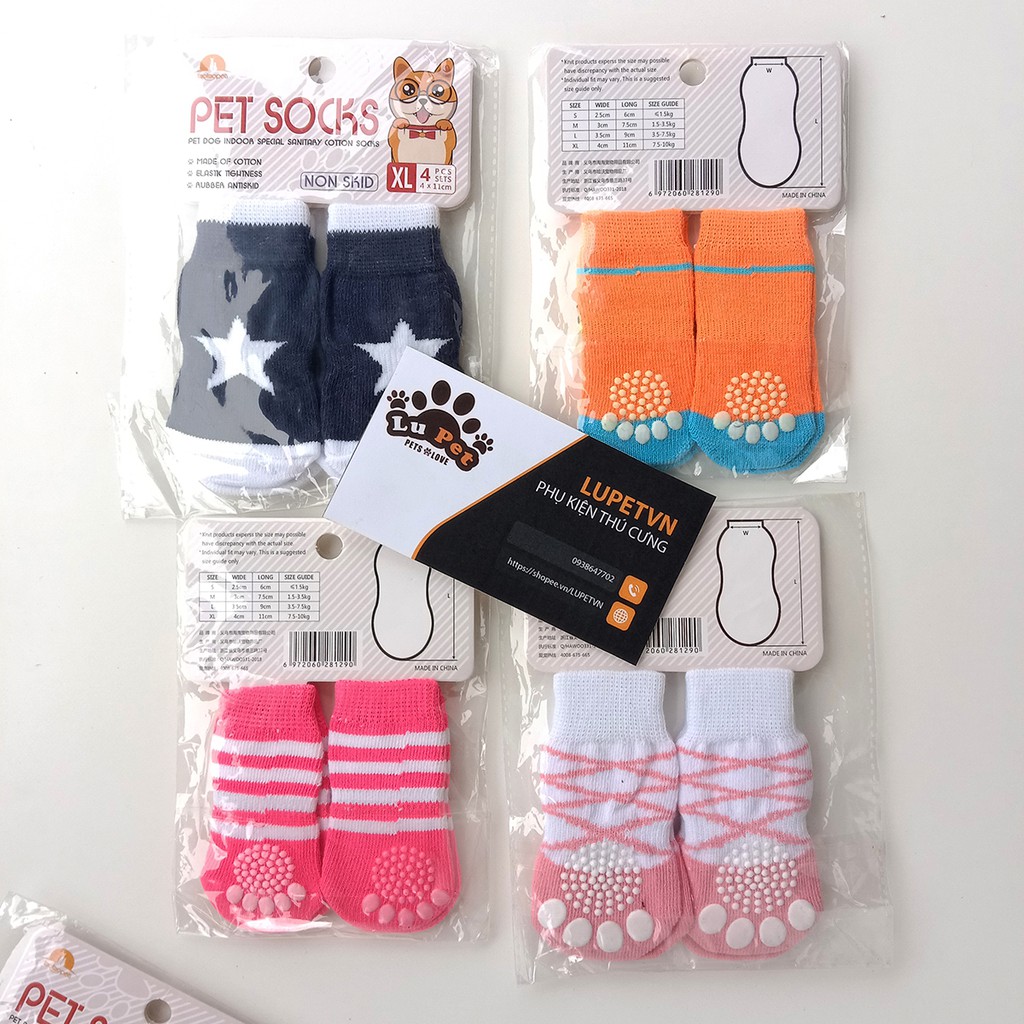 Tất Cho Chó Mèo - Tất Giữ Ấm Chống Trượt Cho Thú Cưng