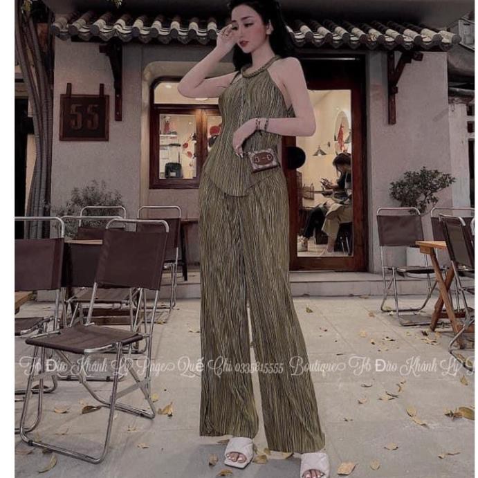 [HOTTREND 2021] Set Áo Yếm + Quần Suông Dập Ly | BigBuy360 - bigbuy360.vn