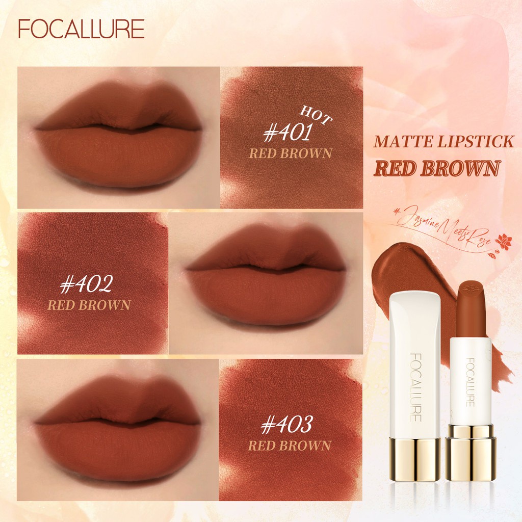 Son môi FOCALLURE Jasmine Meets Rose mịn mượt sắc tố cao chống thấm nước lâu trôi 30g