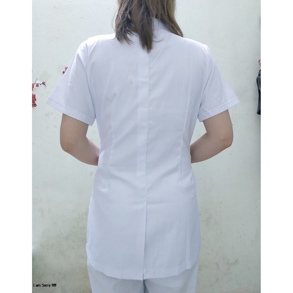 Áo Blue , Blouse trắng Dáng Ngắn Ngang Đùi