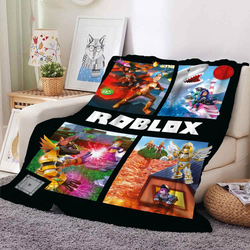 75cmx100cm Roblox Flannel Chăn ✷ ❈ Anime In Hình Ném Chăn Kẻ Sọc Phòng Ngủ Phòng Khách Chăn Ấm Áp Mềm Cho Trẻ Em