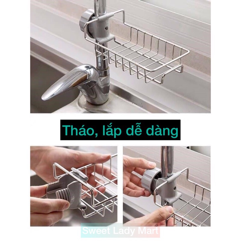 Kệ Inox Để Đồ Rửa Chén, Giá Inox Đựng Giẻ Rửa Bát Siêu Chắc Chắn