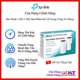 Bộ Phát Wifi Mesh Tp-Link Deco M4 (2-pack) Chuẩn AC Tốc Độ 1200Mbps - Hàng Chính Hãng