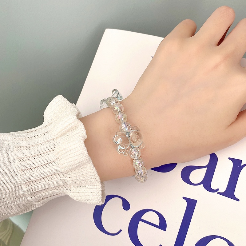 Dây buộc tóc trong suốt hình gấu dễ thương dành cho nữ