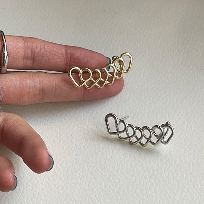 Khuyên Kẹp Vành Tai Hình Trái Tim Rỗng Cá Tính Cá Tính Cao Cấp