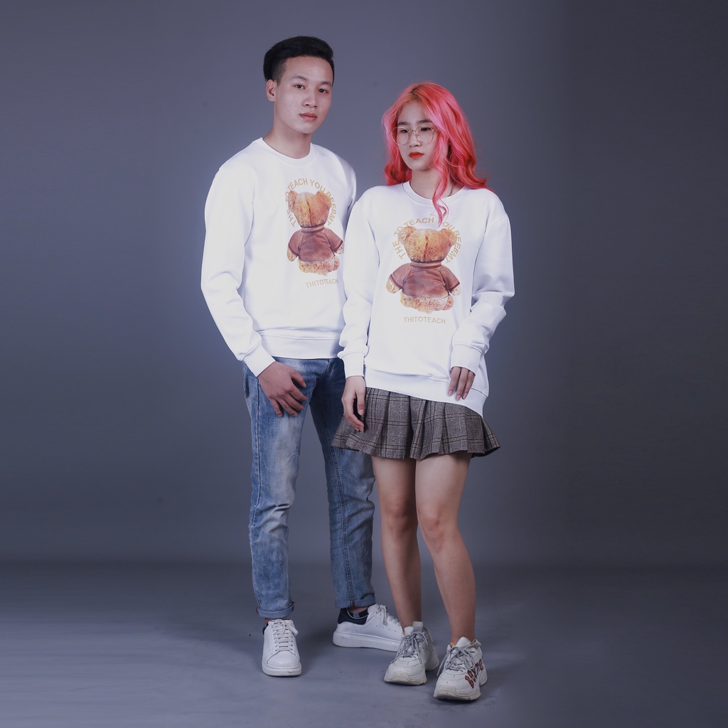 Áo Nỉ Nam - Áo Thu Đông Nam Dài Tay In 3D Hình Teddy Chất Liệu Poly Mềm Mịn - MÃ TD46