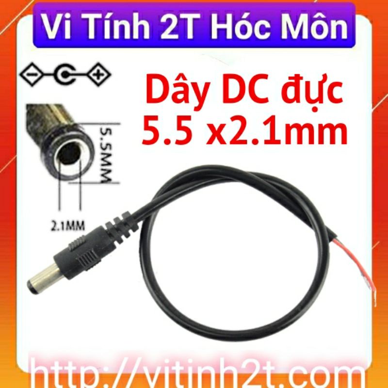 Jack Kết Nối Nguồn Đực Cái 5.5 DC 12/24V Cho Camera, LED Vi Tính 2T