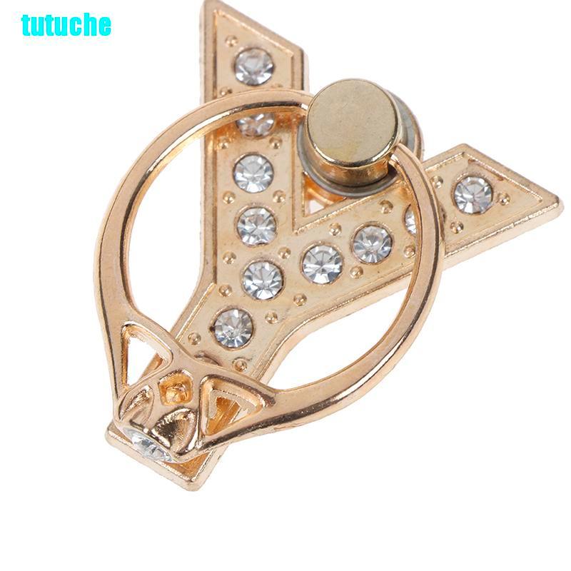 tutu Diamond metal letter finger ring smartphone stand holder mobile phone holder