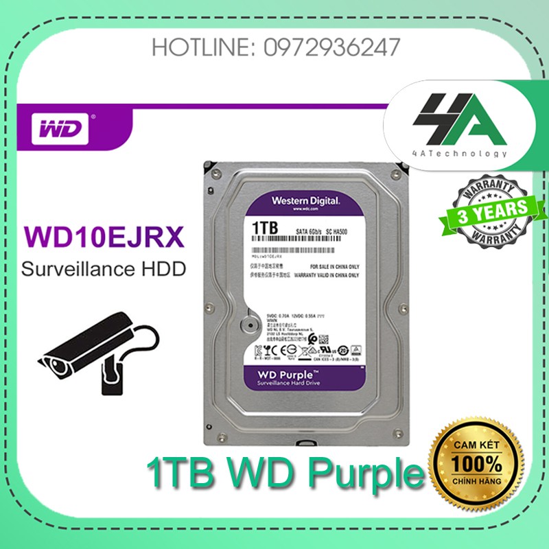 Ổ cứng Chuyên dụng Camera 500GB / 1TB / 2TB Purple tím chính hãng -nk - Bảo hành 12 tháng -36 tháng