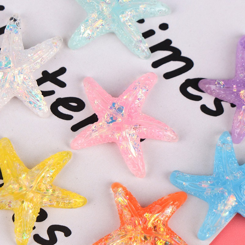Bộ 5 Vỏ Sò / Sao Biển / Vỏ Sò Bằng Nhựa Resin Nhiều Màu Dùng Làm Đồ Thủ Công