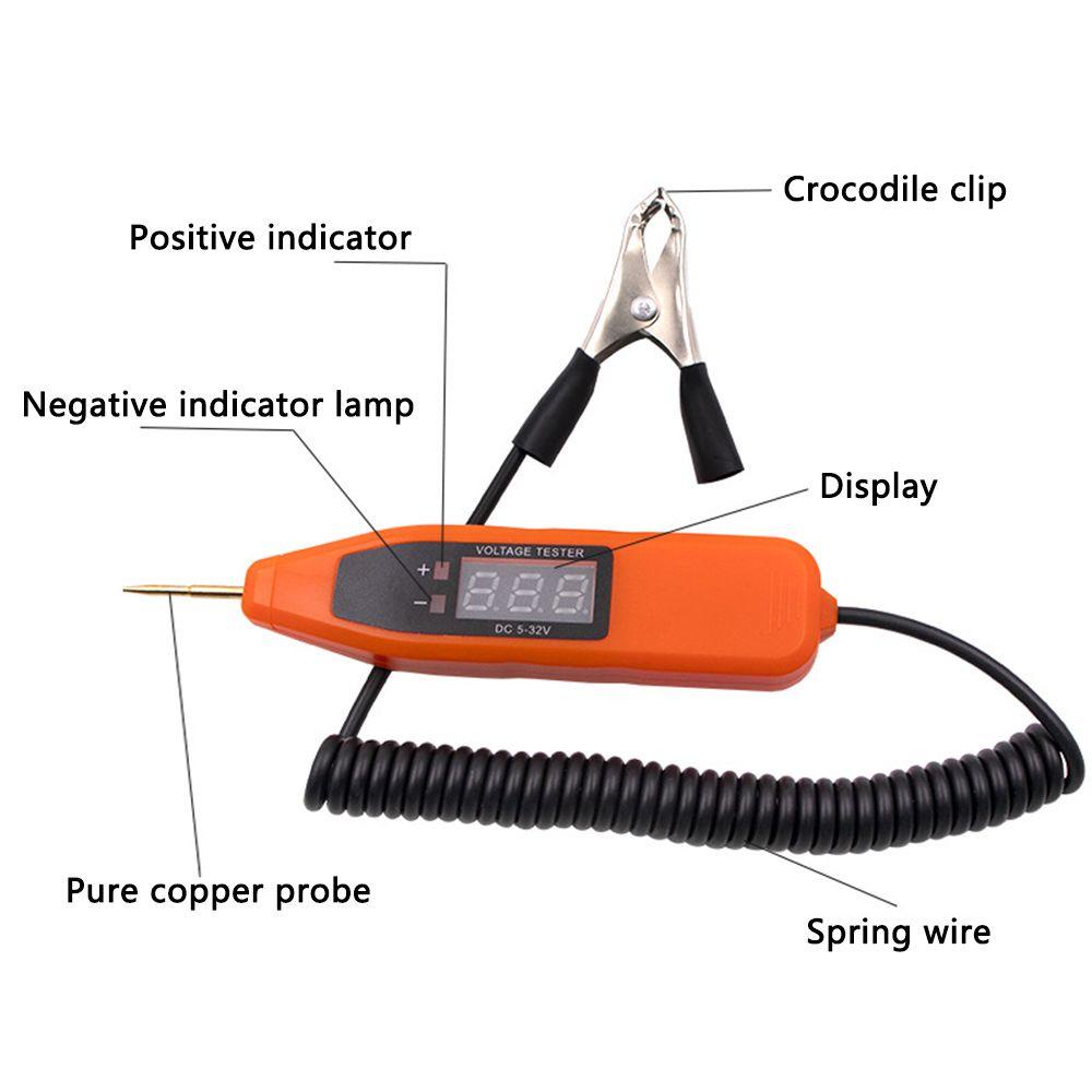 Myrongvn Dụng Cụ Kiểm Tra Mạch Xe Hơi Có Dây Lò Xo Mở Rộng Điện Áp Tự Động Kiểm Tra Ánh Sáng Kỹ Thuật Số