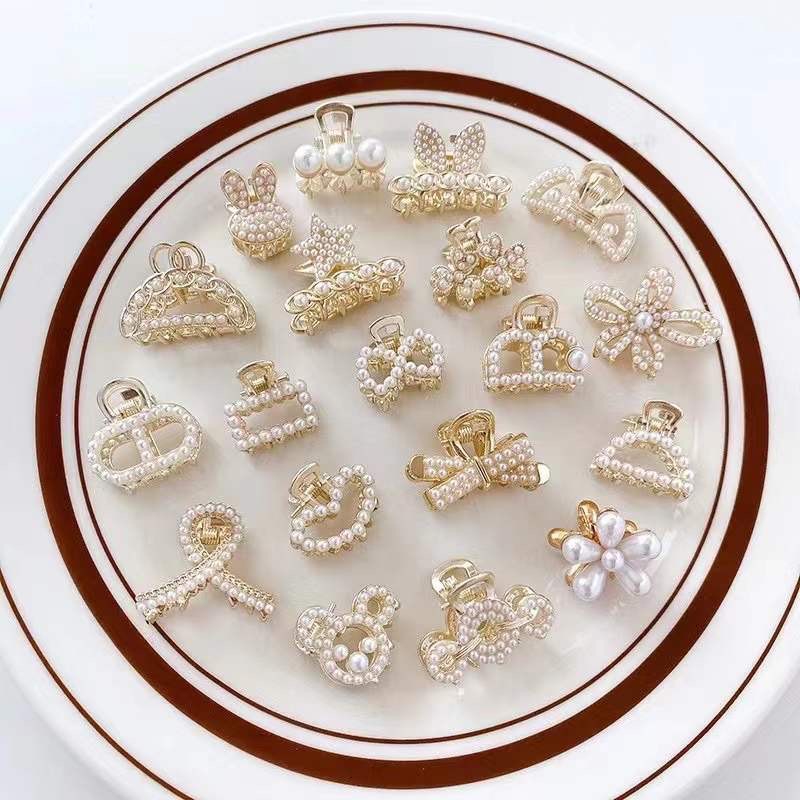 Kẹp tóc nơ đính ngọc trai dễ thương