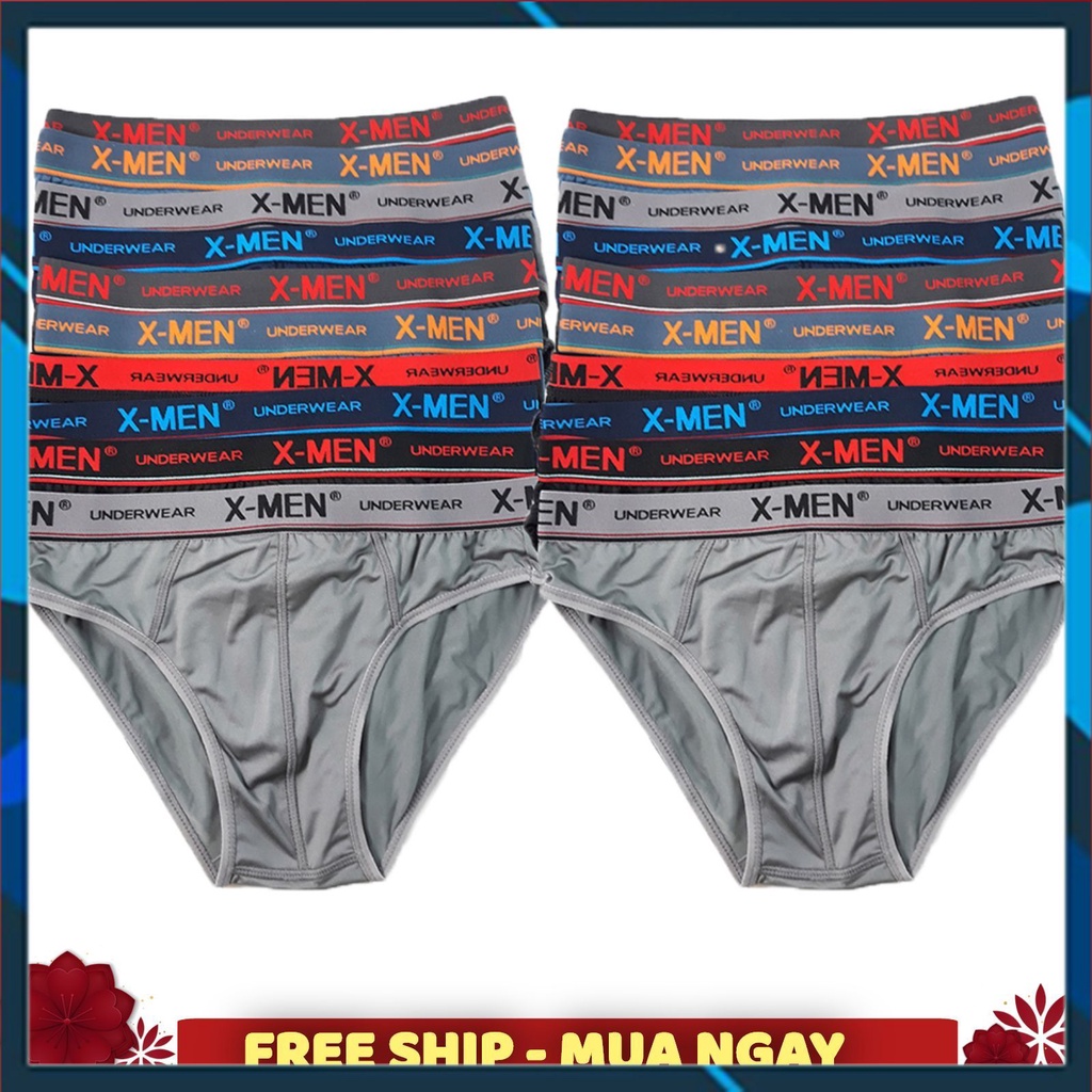 Combo 10 quần lót tam giác nam XMen - Lưng Màu - Thun Lạnh cho mọi lứa tuổi