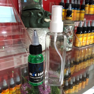 Cặp dung dịch vệ sinh hình xăm,bluesoap 30ml+chai xịt sương