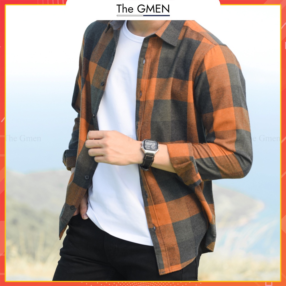 Áo sơ mi nam THE GMEN Flannel nhiều màu, chất liệu mềm mại, dày dặn, giá tốt