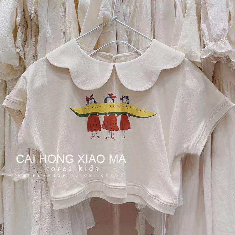 Áo Thun Cotton Tay Ngắn Cổ Tròn Thoải Mái Thời Trang Mùa Hè Cho Bé Gái