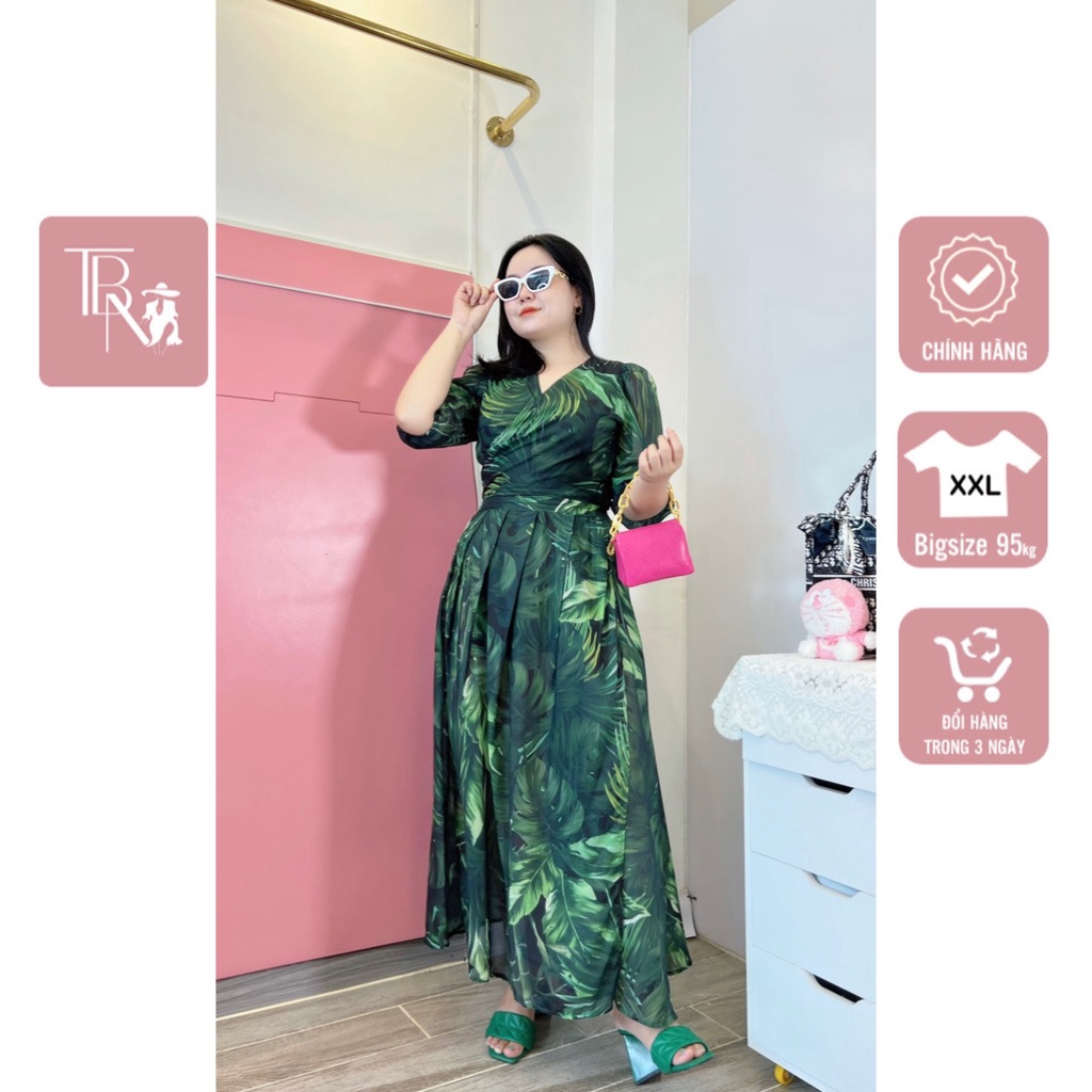 Set đầm maxi nữ cao cấp xẻ gợi cảm 1305 [Bigsize TBN 60- 95kg ]