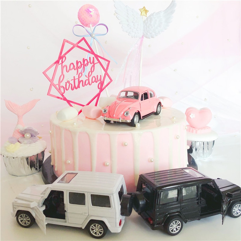 Phụ Kiện Trang Trí Bánh Kem Chữ Happy Birthday Dễ Thương