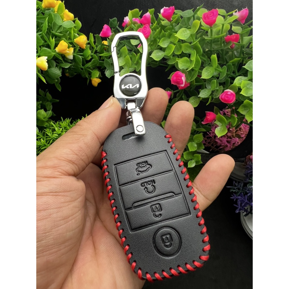 Bao Da chì khóa 4 nút Smartkey Xe ô tô Kia Seltos, Kia Sonet đời  mới nhất.