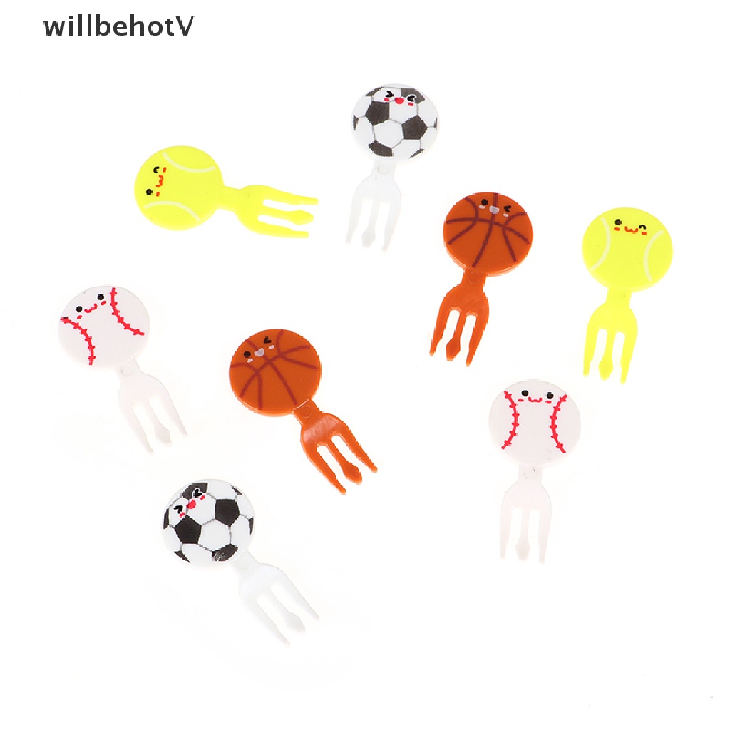 Set 8 Nĩa Ăn Trái Cây Hình Quả Bóng Đá Hoạt Hình Mini
