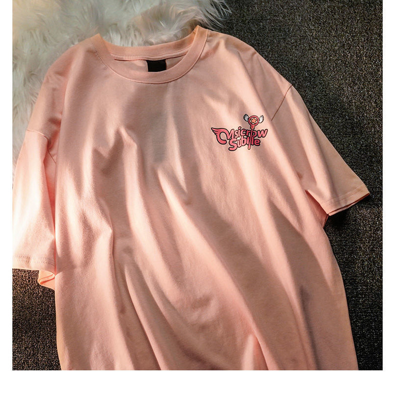 100% cotton Áo Thun Tay Ngắn In Hình Cô Gái Hai Mặt Phong Cách Hàn Quốc Thời Trang Mùa Hè Mới Cho Nữ 2023