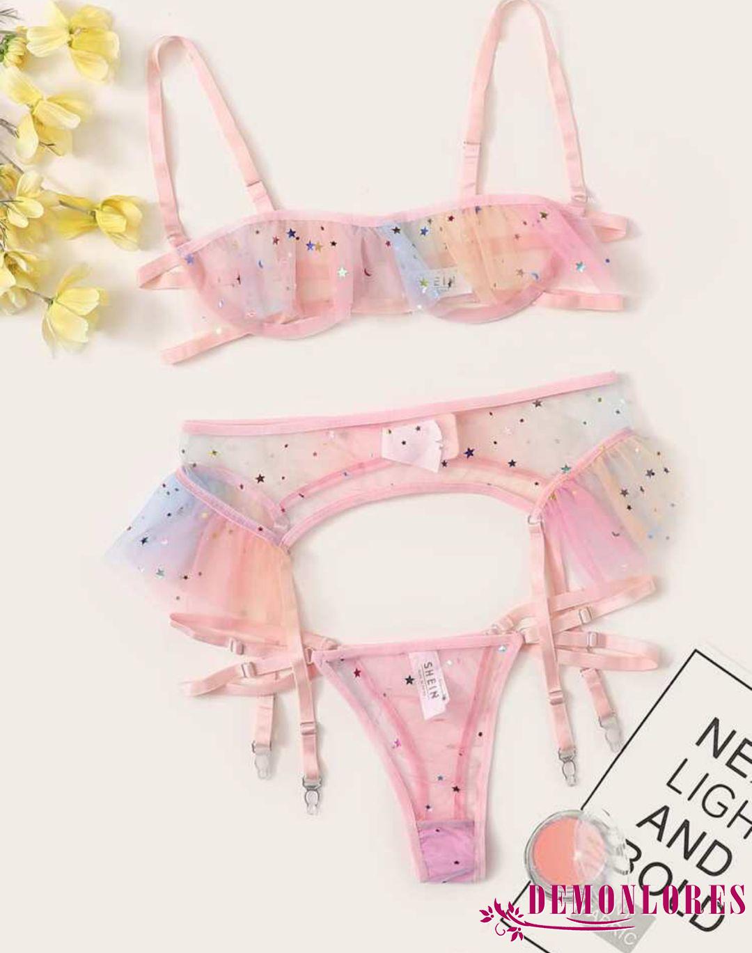 Set 3 Món Đồ Lót Ren Quyến Rũ Cho Nữ