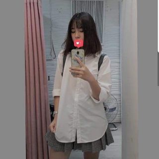 ÁO SƠ MI TRẮNG ĐUÔI TÔM CỰC XINH