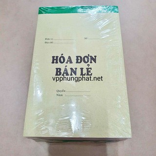 Lốc 10 Cuốn Hóa Đơn Bán Lẻ 2 Liên 102 Tờ (19.5 x 12.5 cm)