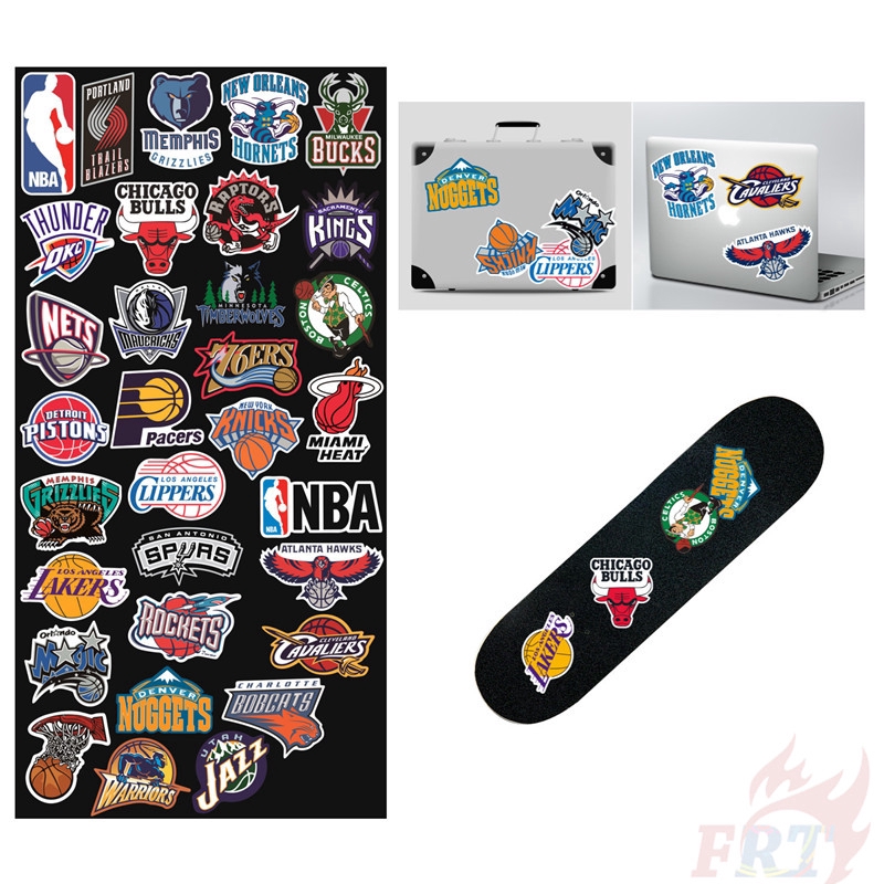 Set 32 miếng dán họa tiết logo NBA Team B chống thấm nước trang trí đa năng