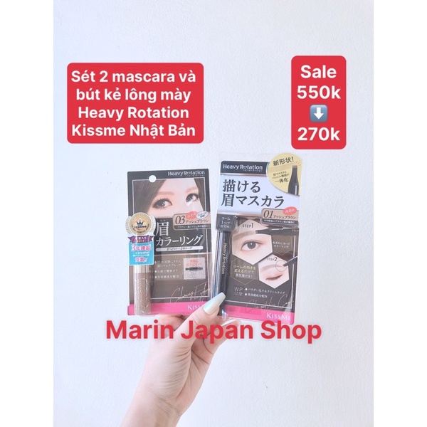 (SALE 550k --&gt;&gt; 220k) Sét bộ đôi kẻ lông mày siêu nhanh gọn và chuyên nghiệp Kiss Me Nhật Bản màu nâu tây