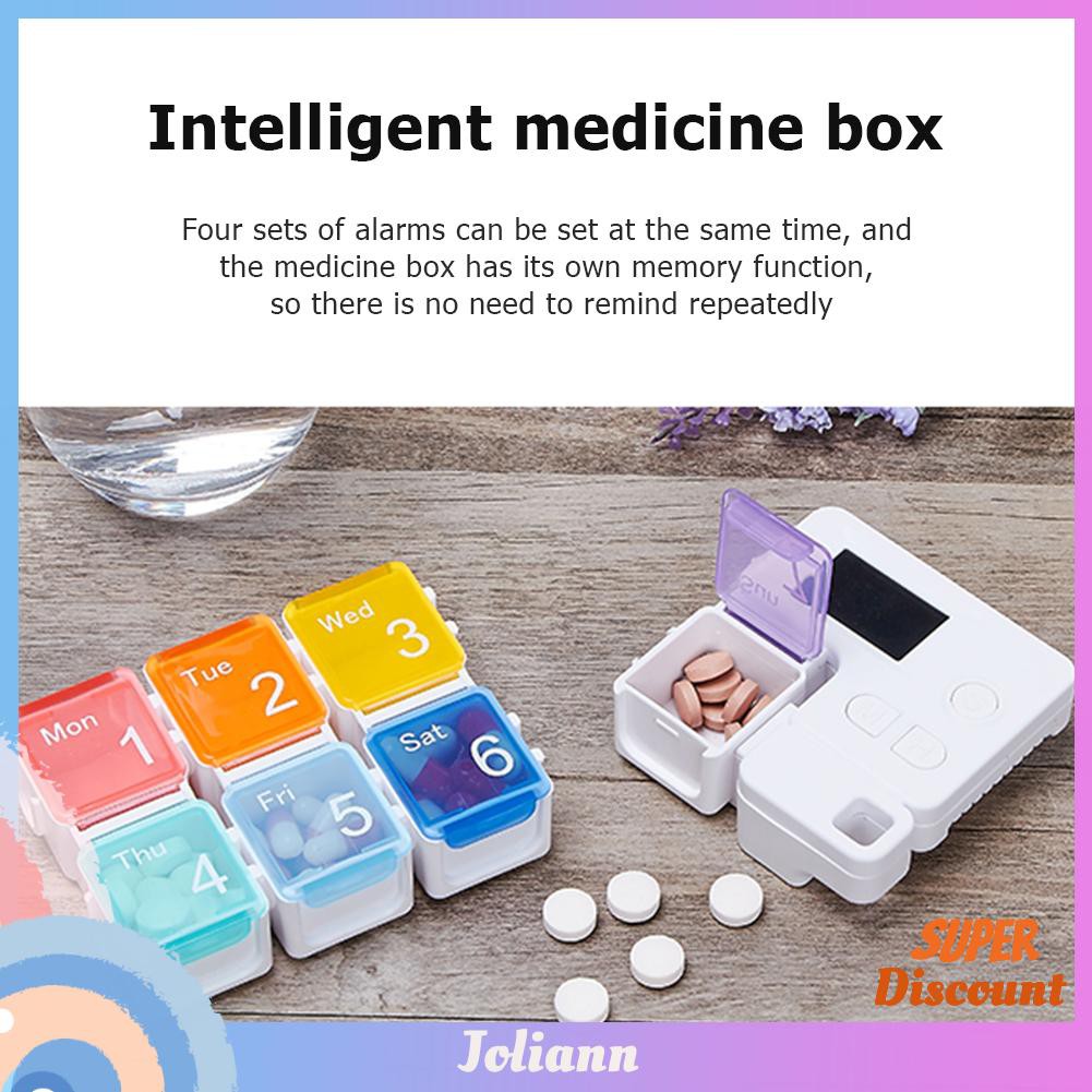 Smart 7-Day Pill Organizer Timing Reminder Medicine Storage Weekly Drug Box