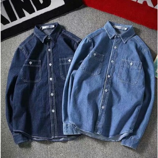 Áo sơ mi denim mỏng dài tay phong cách Hàn Quốc cho nam