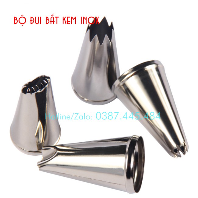 Bộ 24 đui bắt kem inox cao cấp, bền đẹp, nhiều mẫu đẹp - Máy móc pha chế giá sỉ TM