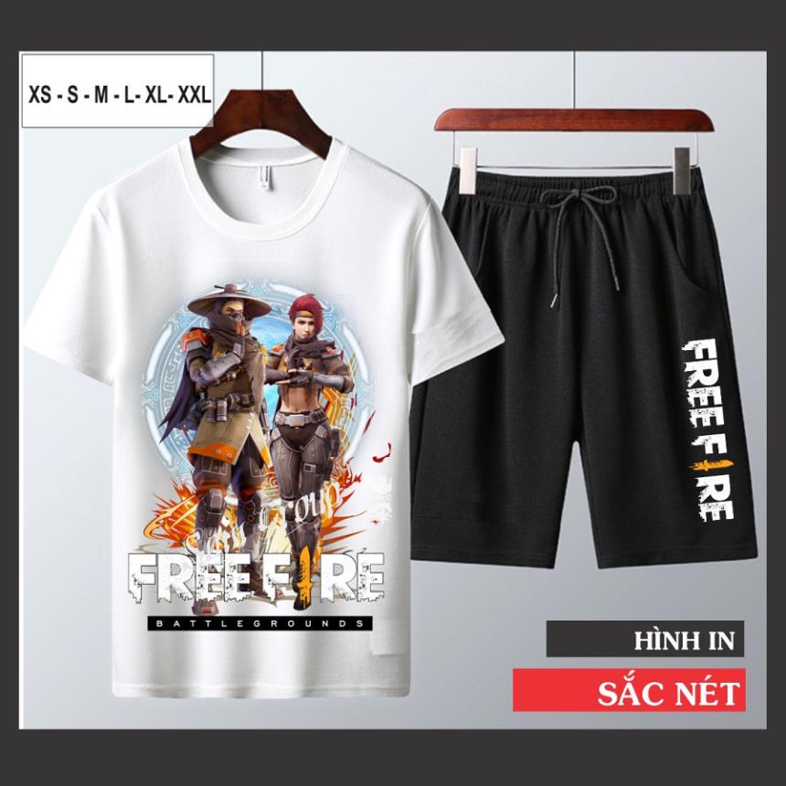 Bộ Quần Áo Thun Nam Free Fire Cổ Tròn Tay Ngắn Cực Hot Ẩn Sĩ